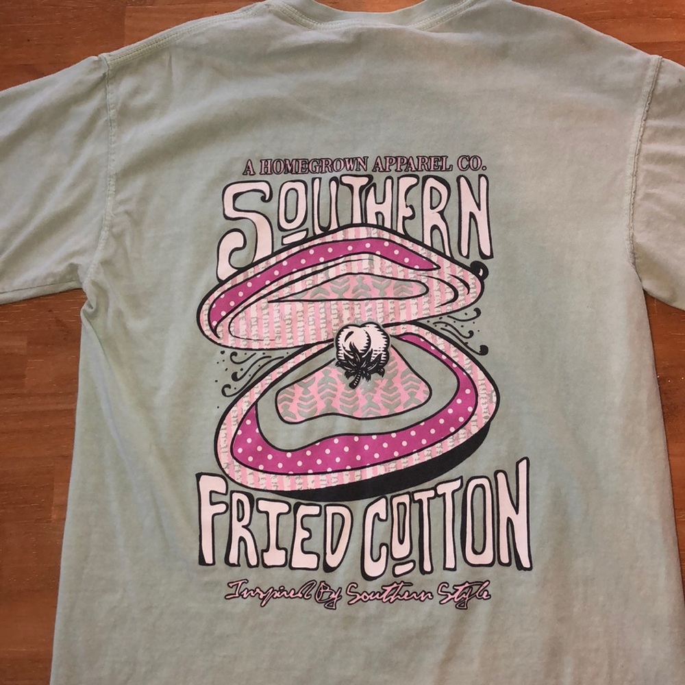 Southern Fried Cotton mint tee